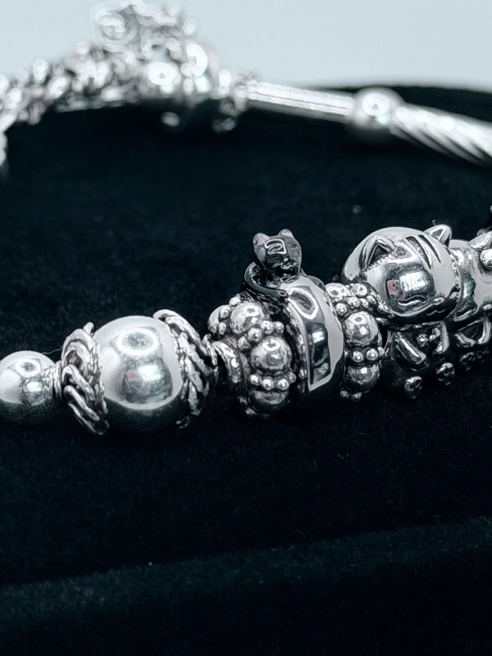The Antheia Feline Charm Bracelet: A One-of-a-Kind Sterling Silver Exclusive#005